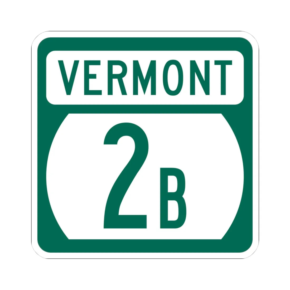 Vermont 2B (Vermont) (Road Sign) STICKER Vinyl Kiss-Cut Decal 3 Inch White - The Sticker Space