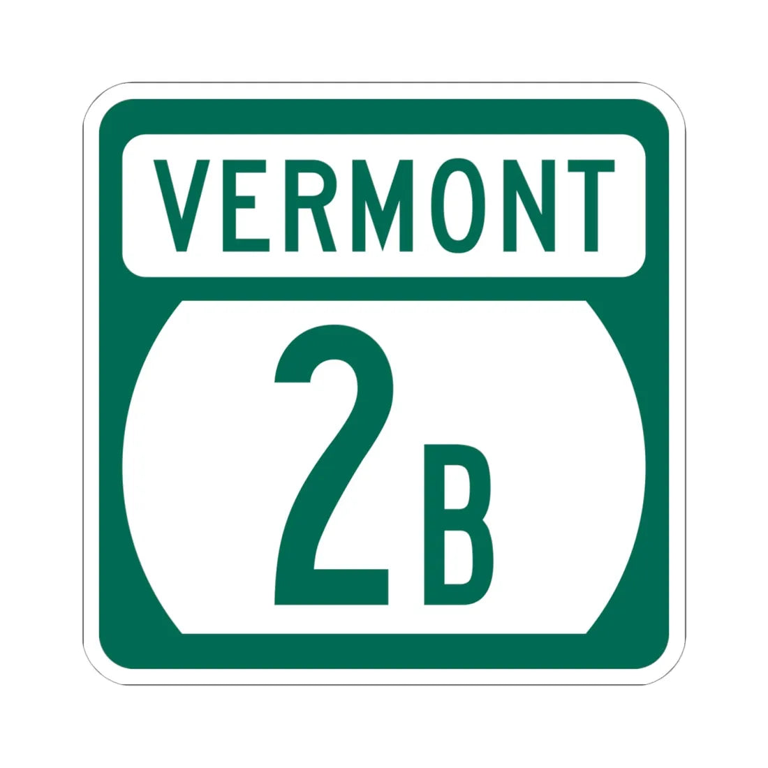 Vermont 2B (Vermont) (Road Sign) STICKER Vinyl Kiss-Cut Decal 6 Inch White - The Sticker Space