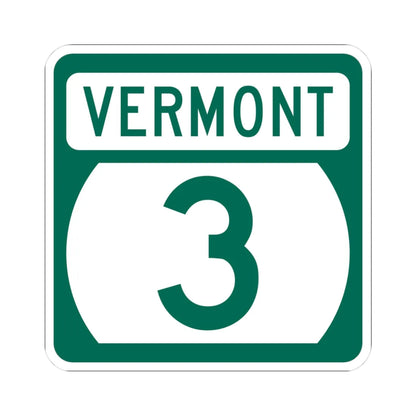 Vermont 3 (Vermont) (Road Sign) STICKER Vinyl Kiss-Cut Decal 3 Inch White - The Sticker Space