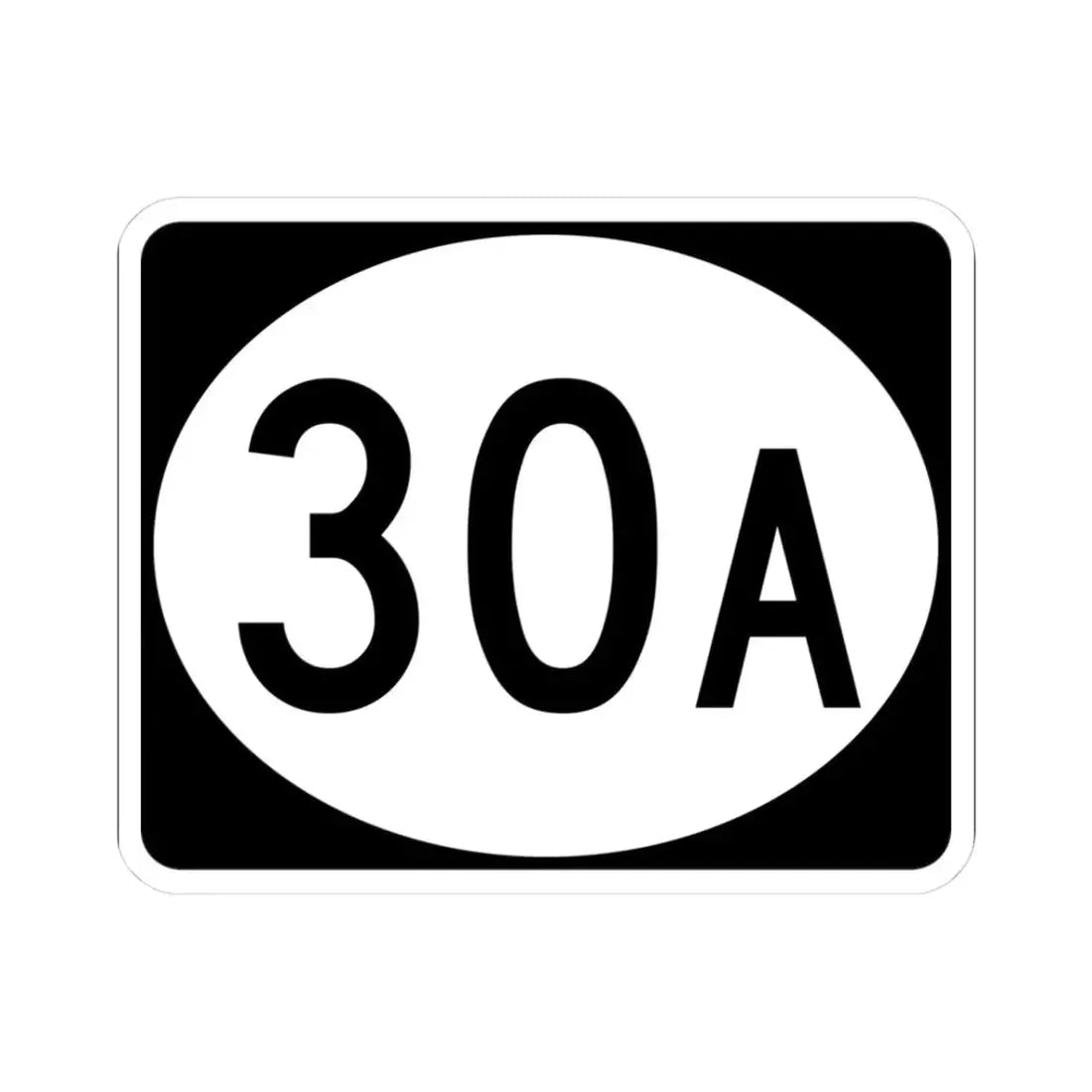 Vermont 30A (Vermont) (Road Sign) STICKER Vinyl Kiss-Cut Decal 3 Inch White - The Sticker Space