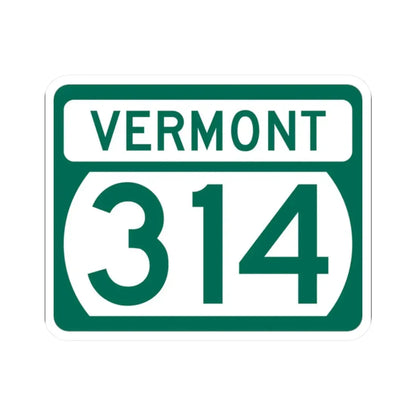 Vermont 314 (Vermont) (Road Sign) STICKER Vinyl Kiss-Cut Decal 2 Inch White - The Sticker Space
