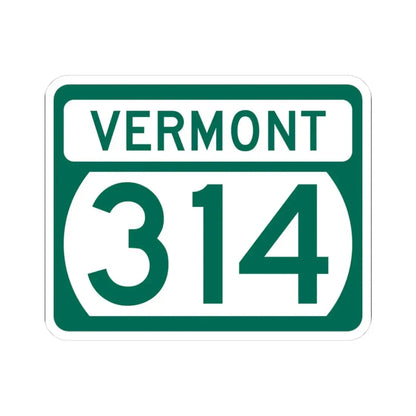 Vermont 314 (Vermont) (Road Sign) STICKER Vinyl Kiss-Cut Decal 3 Inch White - The Sticker Space