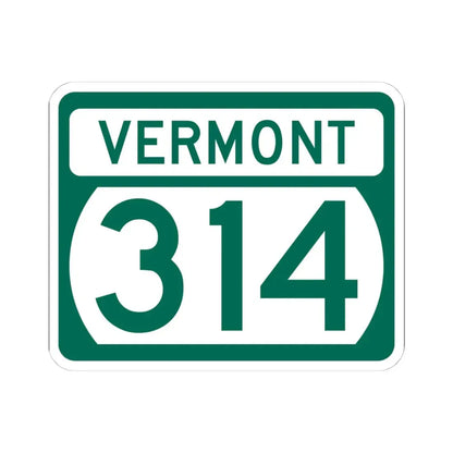 Vermont 314 (Vermont) (Road Sign) STICKER Vinyl Kiss-Cut Decal 4 Inch White - The Sticker Space