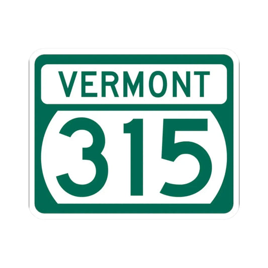 Vermont 315 (Vermont) (Road Sign) STICKER Vinyl Kiss-Cut Decal 2 Inch White - The Sticker Space