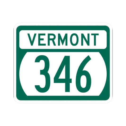 Vermont 346 (Vermont) (Road Sign) STICKER Vinyl Kiss-Cut Decal 2 Inch White - The Sticker Space