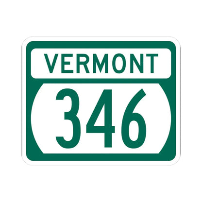 Vermont 346 (Vermont) (Road Sign) STICKER Vinyl Kiss-Cut Decal 3 Inch White - The Sticker Space