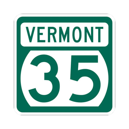 Vermont 35 (Vermont) (Road Sign) STICKER Vinyl Kiss-Cut Decal 2 Inch White - The Sticker Space