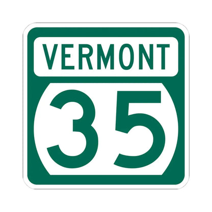 Vermont 35 (Vermont) (Road Sign) STICKER Vinyl Kiss-Cut Decal 4 Inch White - The Sticker Space