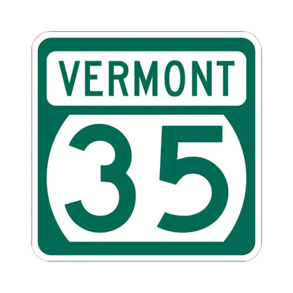 Vermont 35 (Vermont) (Road Sign) STICKER Vinyl Kiss-Cut Decal 6 Inch White - The Sticker Space