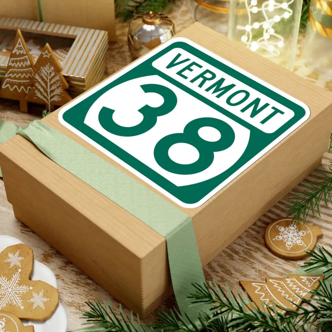 Vermont 38 (Vermont) (Road Sign) STICKER Vinyl Kiss-Cut Decal - The Sticker Space