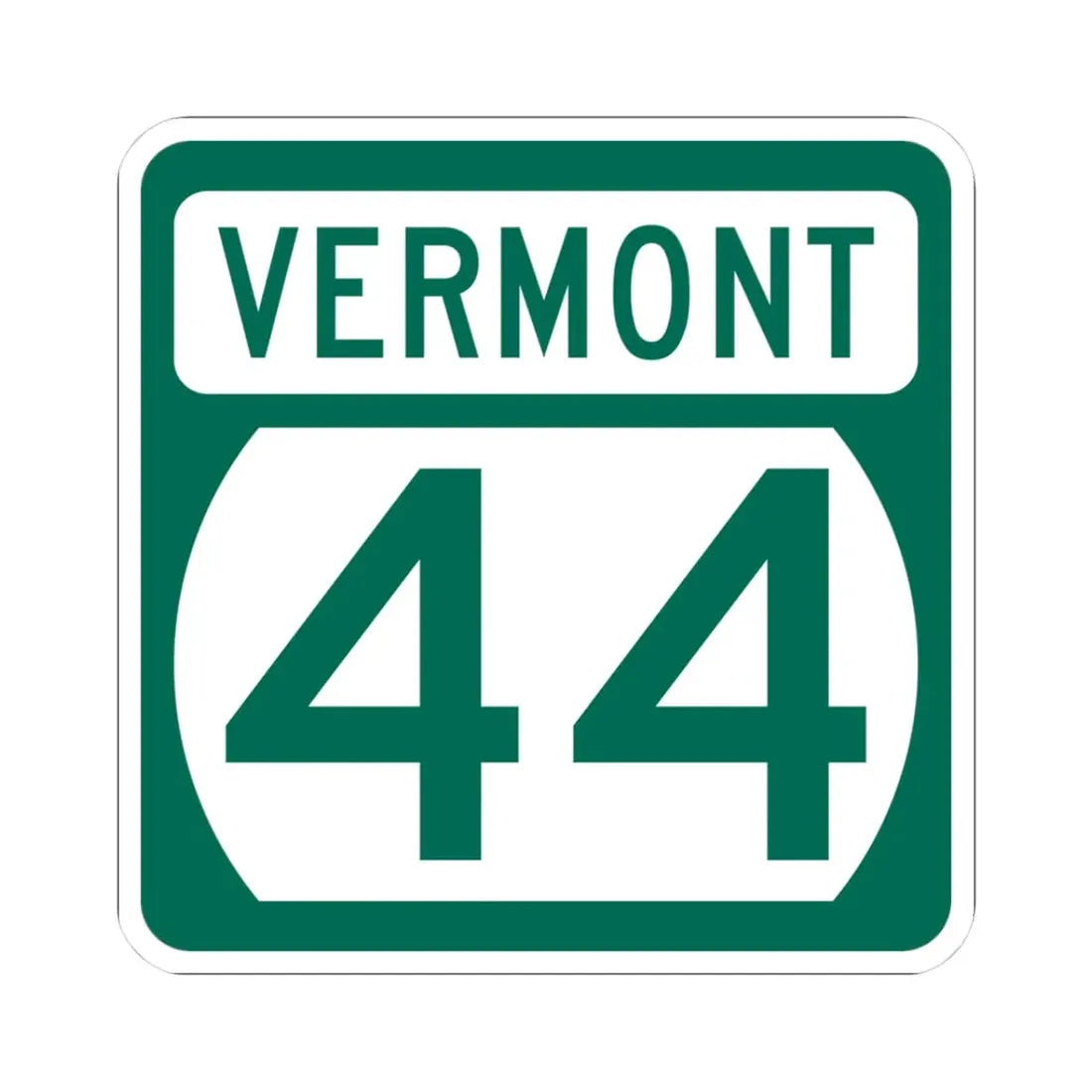 Vermont 44 (Vermont) (Road Sign) STICKER Vinyl Kiss-Cut Decal 3 Inch White - The Sticker Space