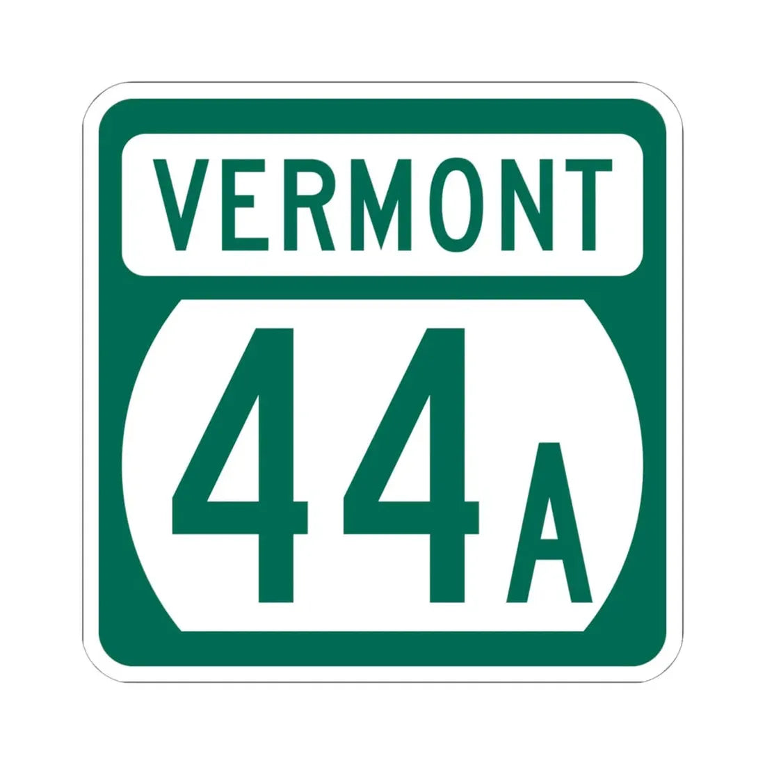 Vermont 44A (Vermont) (Road Sign) STICKER Vinyl Kiss-Cut Decal 6 Inch White - The Sticker Space