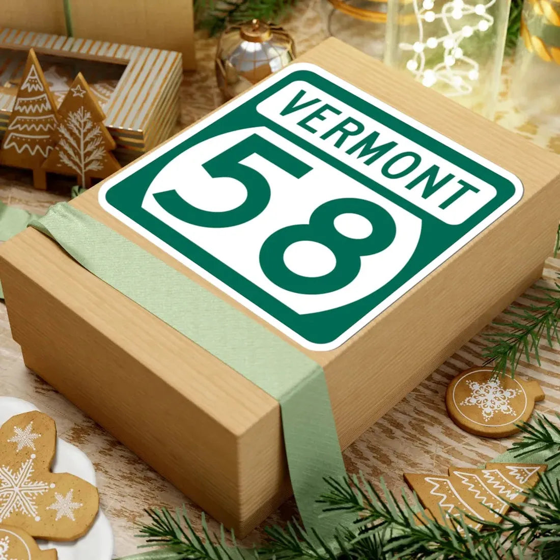 Vermont 58 (Vermont) (Road Sign) STICKER Vinyl Kiss-Cut Decal - The Sticker Space