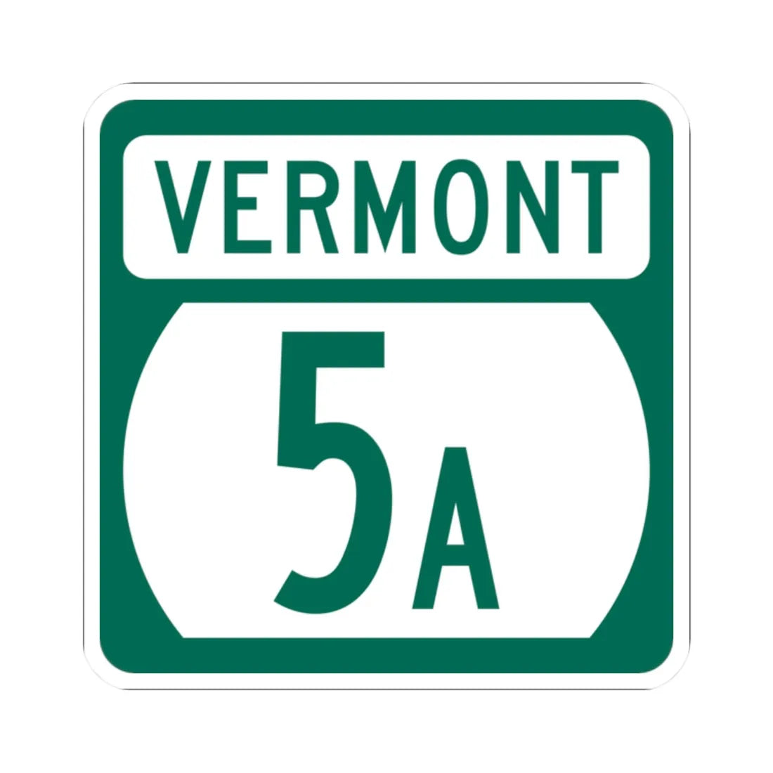Vermont 5A (Vermont) (Road Sign) STICKER Vinyl Kiss-Cut Decal 2 Inch White - The Sticker Space