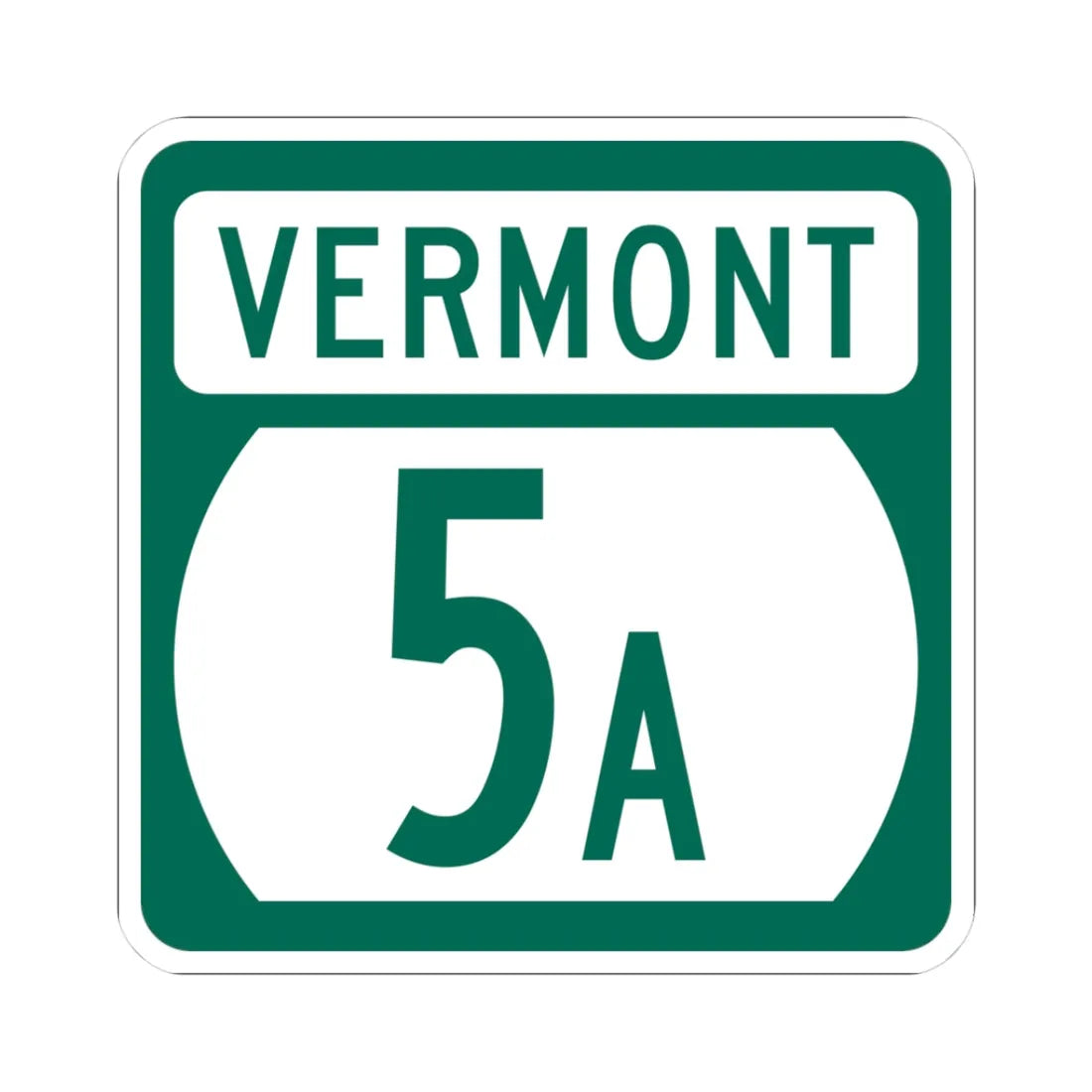 Vermont 5A (Vermont) (Road Sign) STICKER Vinyl Kiss-Cut Decal 3 Inch White - The Sticker Space