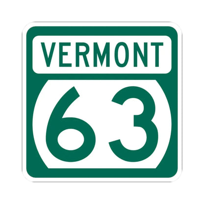 Vermont 63 (Vermont) (Road Sign) STICKER Vinyl Kiss-Cut Decal 2 Inch White - The Sticker Space