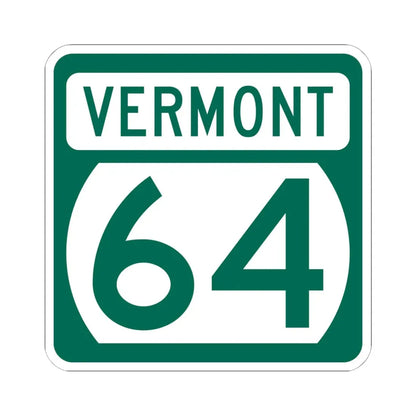 Vermont 64 (Vermont) (Road Sign) STICKER Vinyl Kiss-Cut Decal 6 Inch White - The Sticker Space