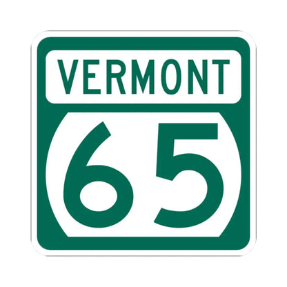 Vermont 65 (Vermont) (Road Sign) STICKER Vinyl Kiss-Cut Decal 2 Inch White - The Sticker Space