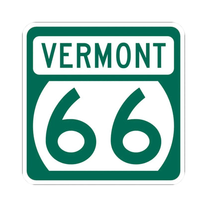Vermont 66 (Vermont) (Road Sign) STICKER Vinyl Kiss-Cut Decal 2 Inch White - The Sticker Space