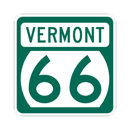 Vermont 66 (Vermont) (Road Sign) STICKER Vinyl Kiss-Cut Decal 3 Inch White - The Sticker Space