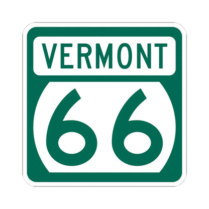 Vermont 66 (Vermont) (Road Sign) STICKER Vinyl Kiss-Cut Decal 4 Inch White - The Sticker Space