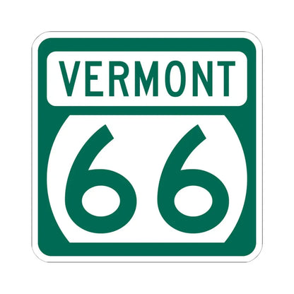 Vermont 66 (Vermont) (Road Sign) STICKER Vinyl Kiss-Cut Decal 6 Inch White - The Sticker Space
