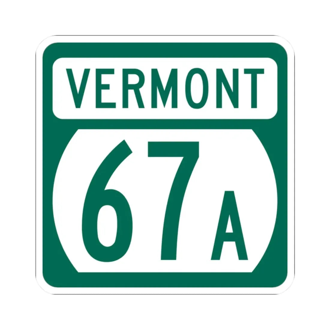 Vermont 67A (Vermont) (Road Sign) STICKER Vinyl Kiss-Cut Decal 2 Inch White - The Sticker Space