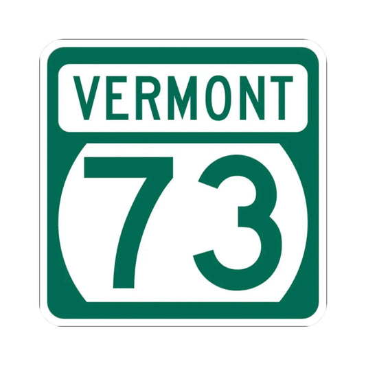 Vermont 73 (Vermont) (Road Sign) STICKER Vinyl Kiss-Cut Decal 2 Inch White - The Sticker Space