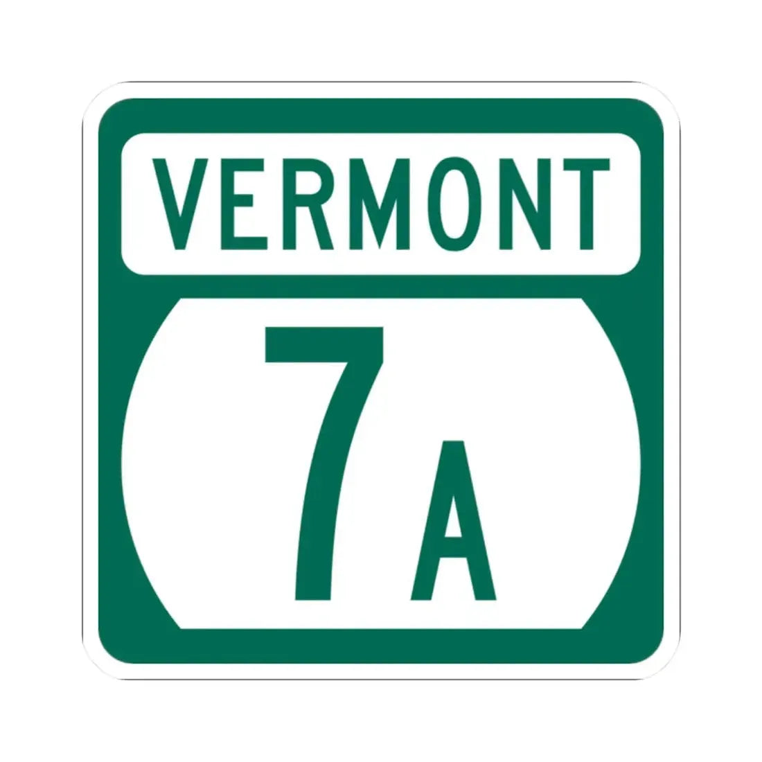 Vermont 7A (Vermont) (Road Sign) STICKER Vinyl Kiss-Cut Decal 2 Inch White - The Sticker Space