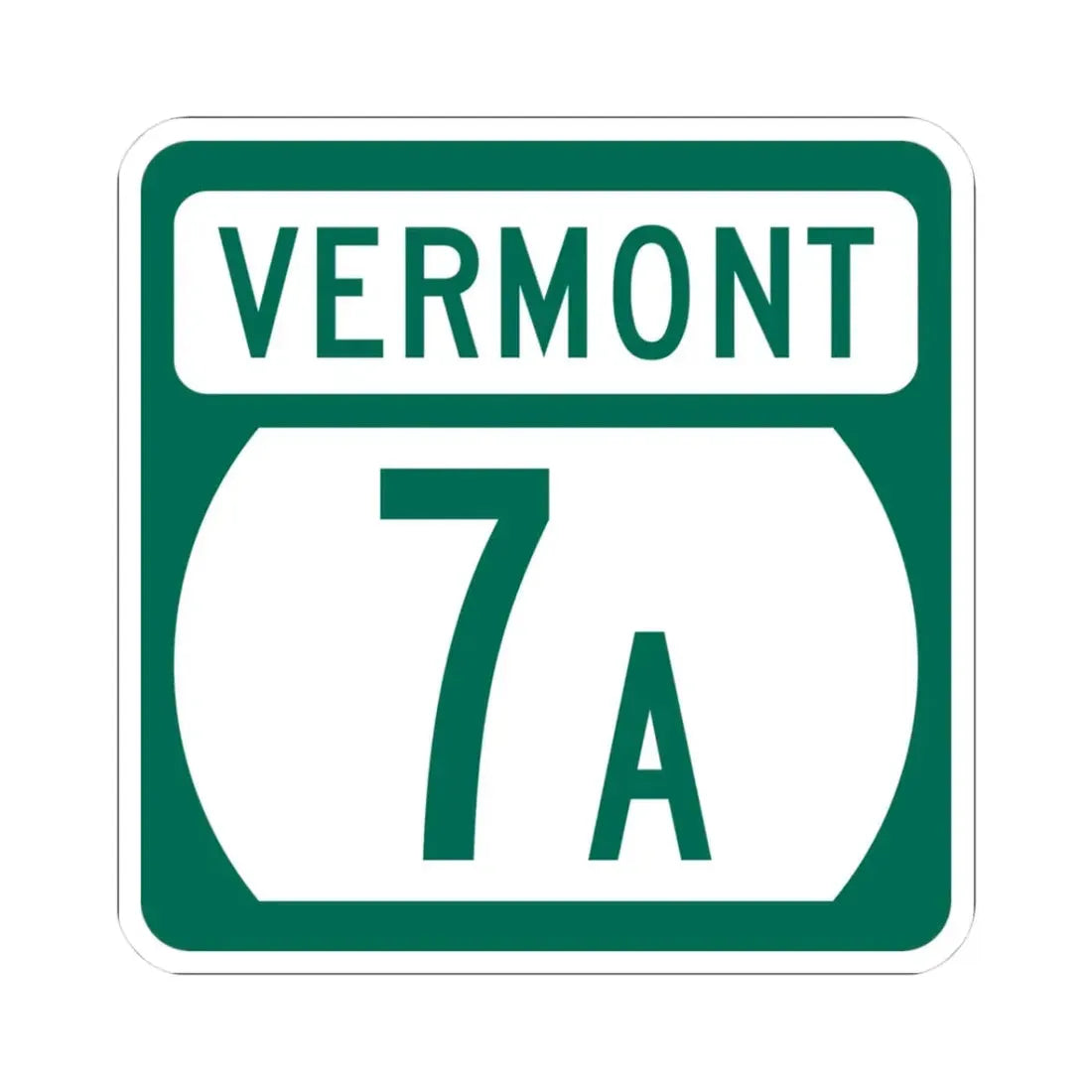 Vermont 7A (Vermont) (Road Sign) STICKER Vinyl Kiss-Cut Decal 3 Inch White - The Sticker Space
