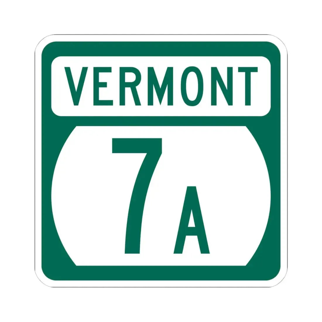 Vermont 7A (Vermont) (Road Sign) STICKER Vinyl Kiss-Cut Decal 4 Inch White - The Sticker Space