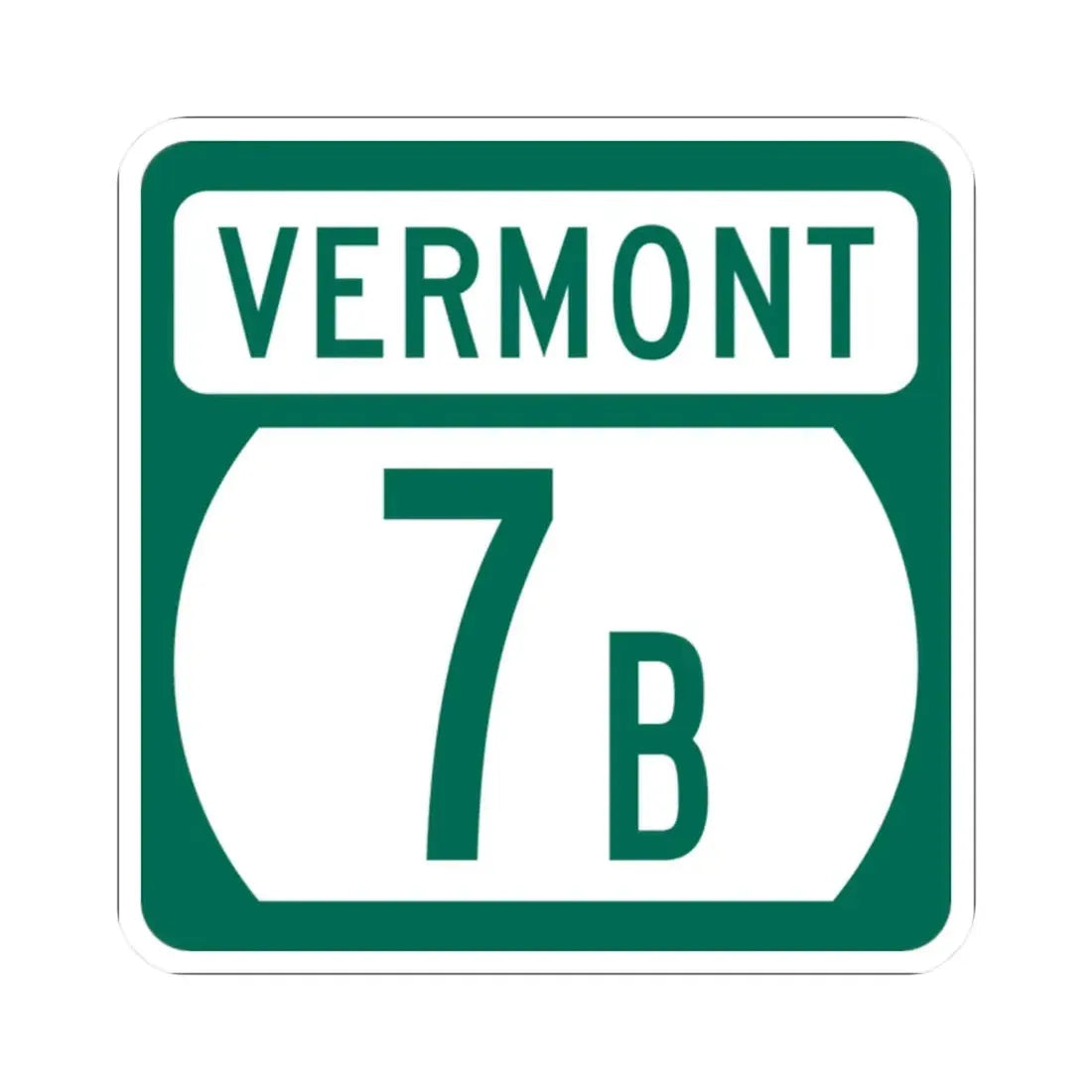 Vermont 7B (Vermont) (Road Sign) STICKER Vinyl Kiss-Cut Decal 2 Inch White - The Sticker Space