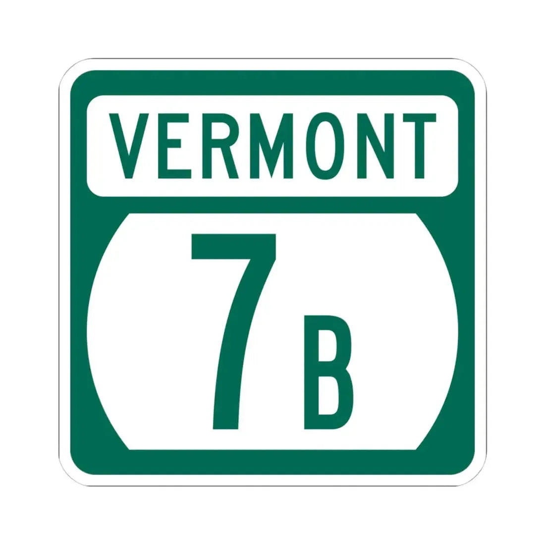 Vermont 7B (Vermont) (Road Sign) STICKER Vinyl Kiss-Cut Decal 4 Inch White - The Sticker Space