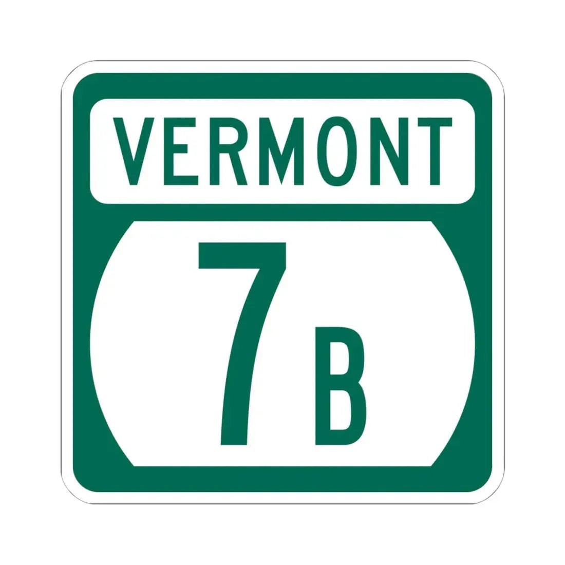 Vermont 7B (Vermont) (Road Sign) STICKER Vinyl Kiss-Cut Decal 6 Inch White - The Sticker Space