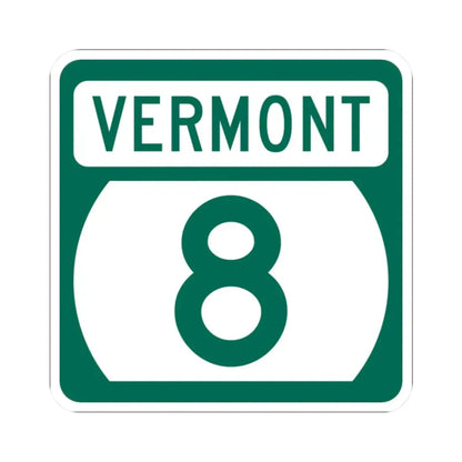 Vermont 8 (Vermont) (Road Sign) STICKER Vinyl Kiss-Cut Decal 2 Inch White - The Sticker Space