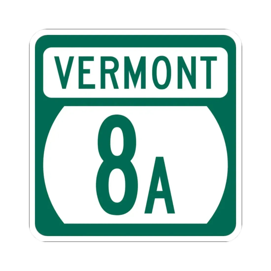 Vermont 8A (Vermont) (Road Sign) STICKER Vinyl Kiss-Cut Decal 2 Inch White - The Sticker Space