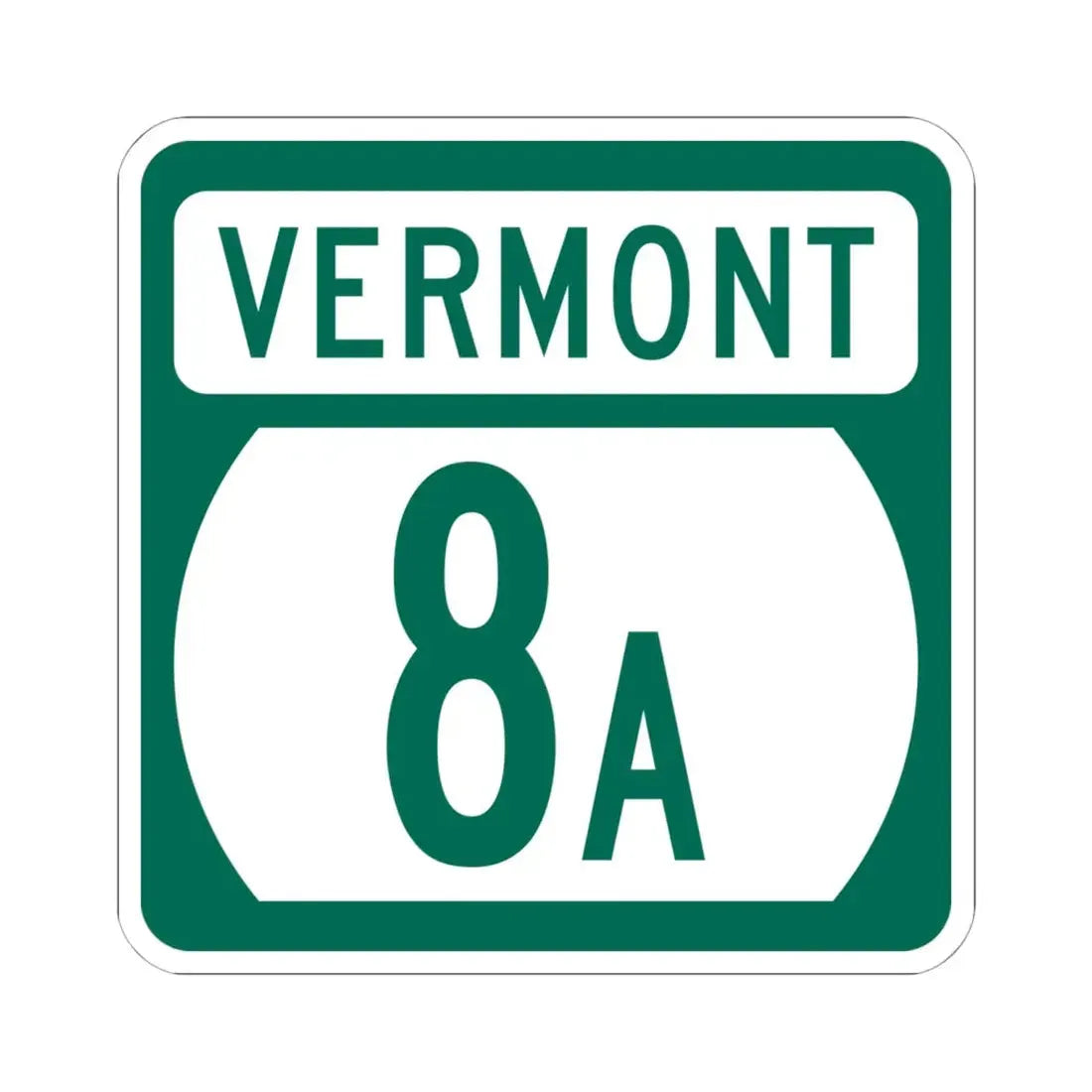 Vermont 8A (Vermont) (Road Sign) STICKER Vinyl Kiss-Cut Decal 6 Inch White - The Sticker Space