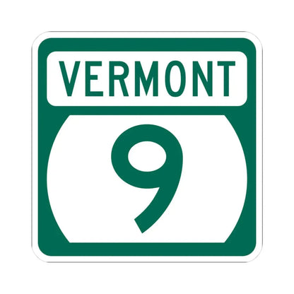 Vermont 9 (Vermont) (Road Sign) STICKER Vinyl Kiss-Cut Decal 3 Inch White - The Sticker Space