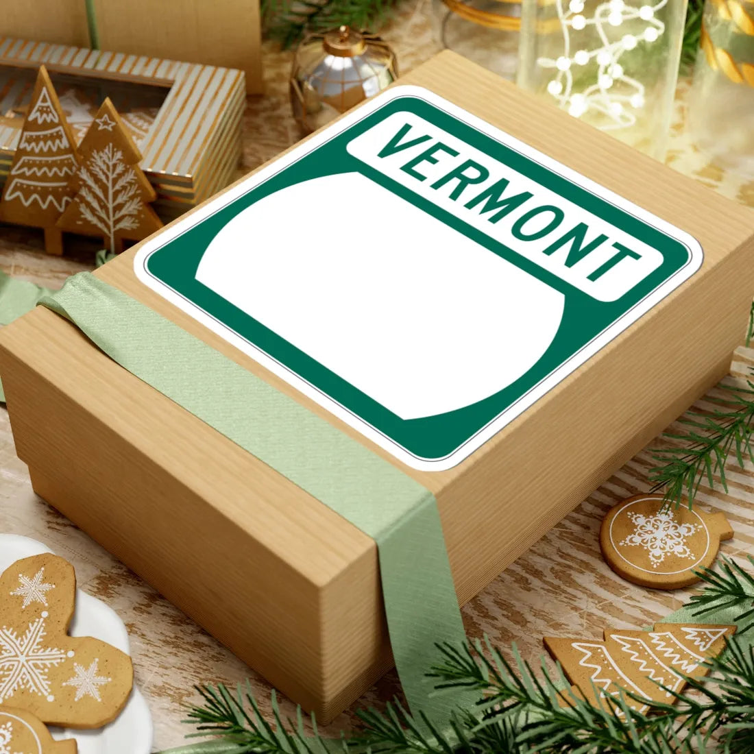 Vermont blank border (Vermont) (Road Sign) STICKER Vinyl Kiss-Cut Decal - The Sticker Space