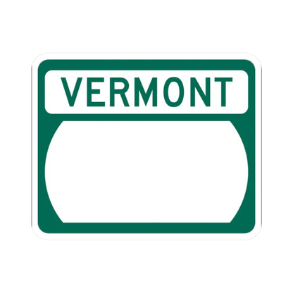 Vermont blank wide (Vermont) (Road Sign) STICKER Vinyl Kiss-Cut Decal 2 Inch White - The Sticker Space