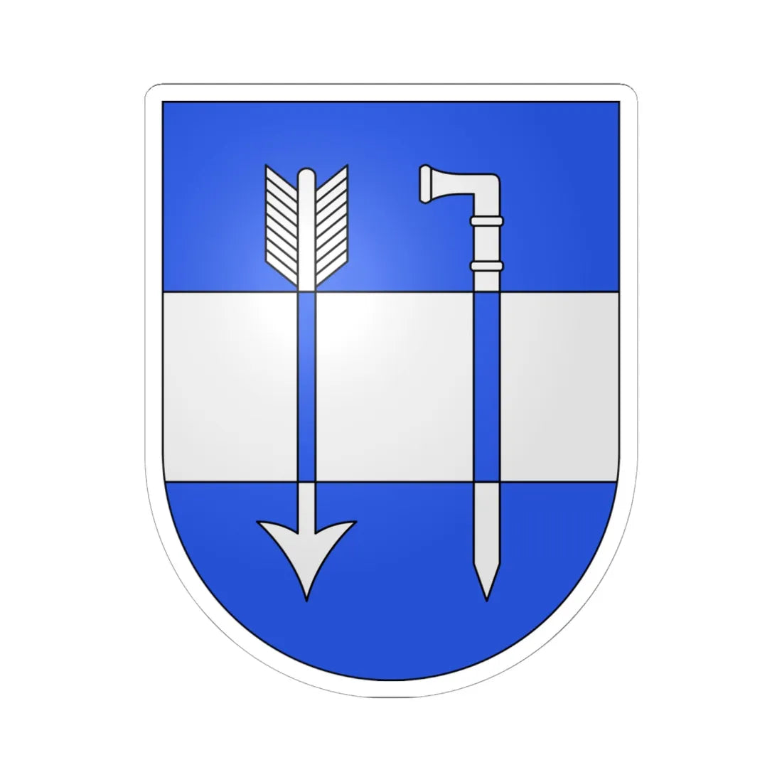 Vernate-coat of arms (Switzerland) (Coat of Arms) STICKER Vinyl Kiss-Cut Decal 6 Inch White - The Sticker Space