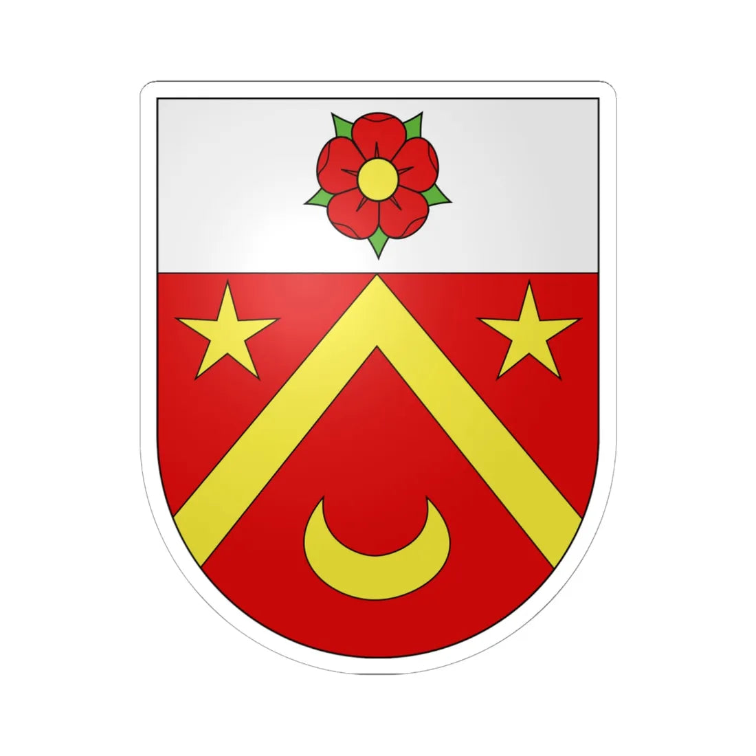 Vernay-coat of arms (Switzerland) (Coat of Arms) STICKER Vinyl Kiss-Cut Decal 6 Inch White - The Sticker Space