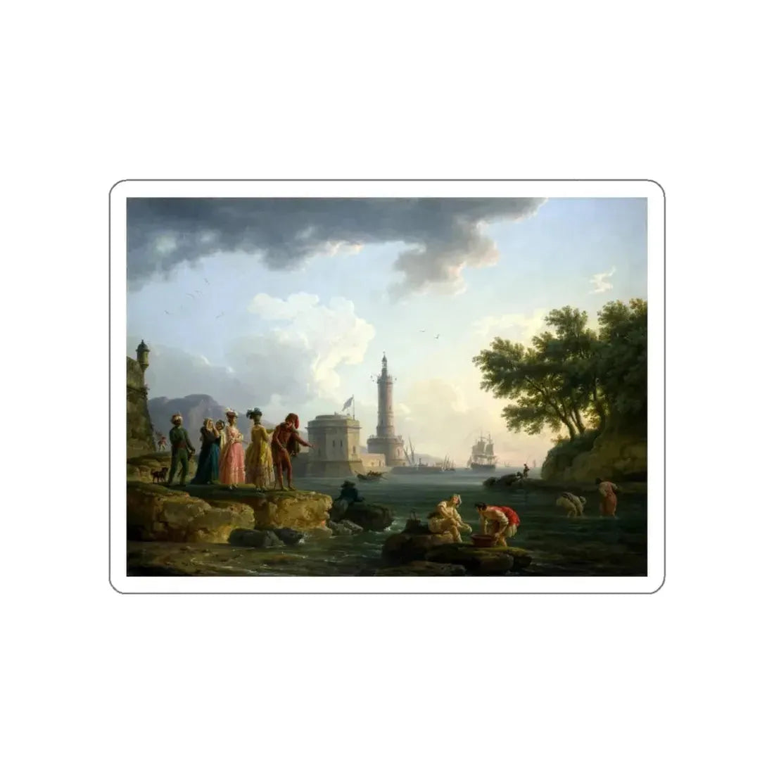 VERNET, Claude-Joseph - A Sea-Shore (Artwork) STICKER Vinyl Die-Cut Decal White Die-Cut 5 Inch - The Sticker Space