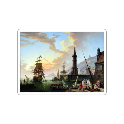 VERNET, Claude-Joseph - A Seaport (Artwork) STICKER Vinyl Die-Cut Decal-White-The Sticker Space