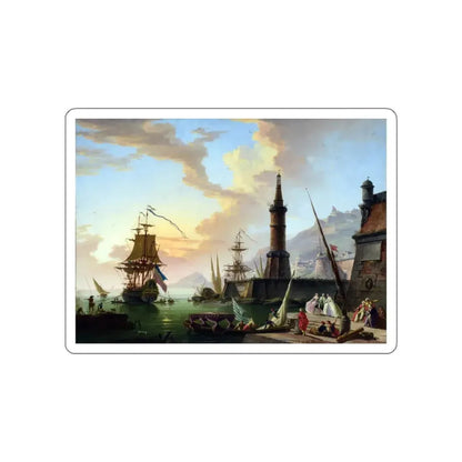 VERNET, Claude-Joseph - A Seaport (Artwork) STICKER Vinyl Die-Cut Decal White Die-Cut 4 Inch - The Sticker Space