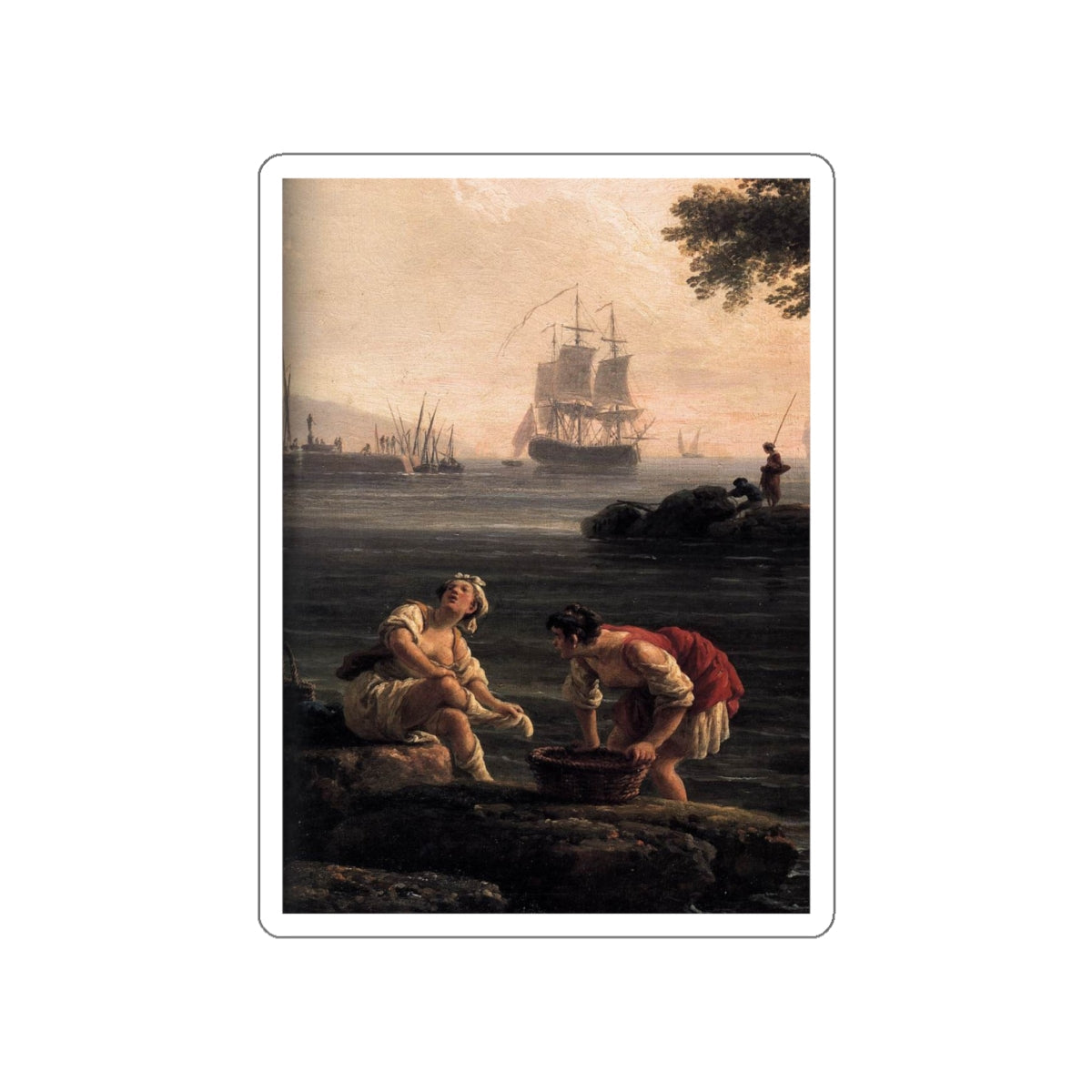 VERNET, Claude-Joseph - A Seashore (detail) (Artwork) STICKER Vinyl Die-Cut Decal-White-The Sticker Space