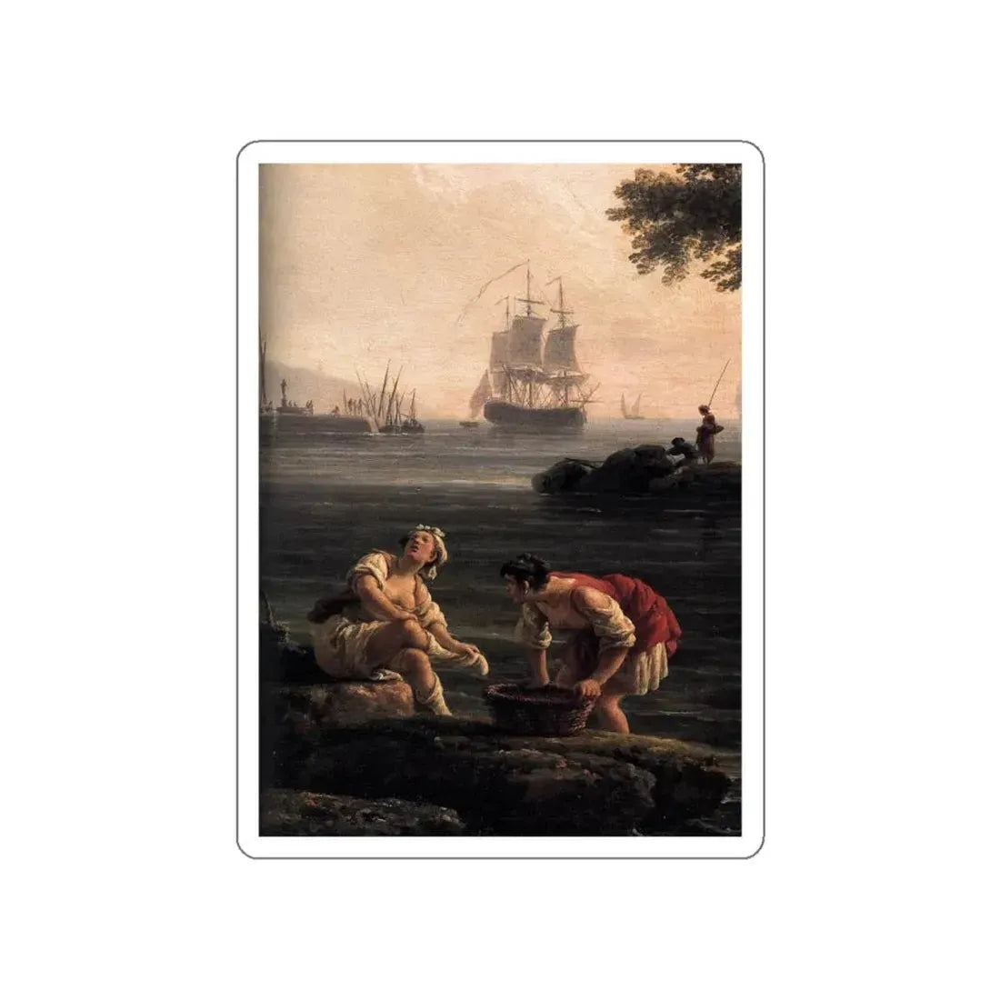 VERNET, Claude-Joseph - A Seashore (detail) (Artwork) STICKER Vinyl Die-Cut Decal White Die-Cut 6 Inch - The Sticker Space