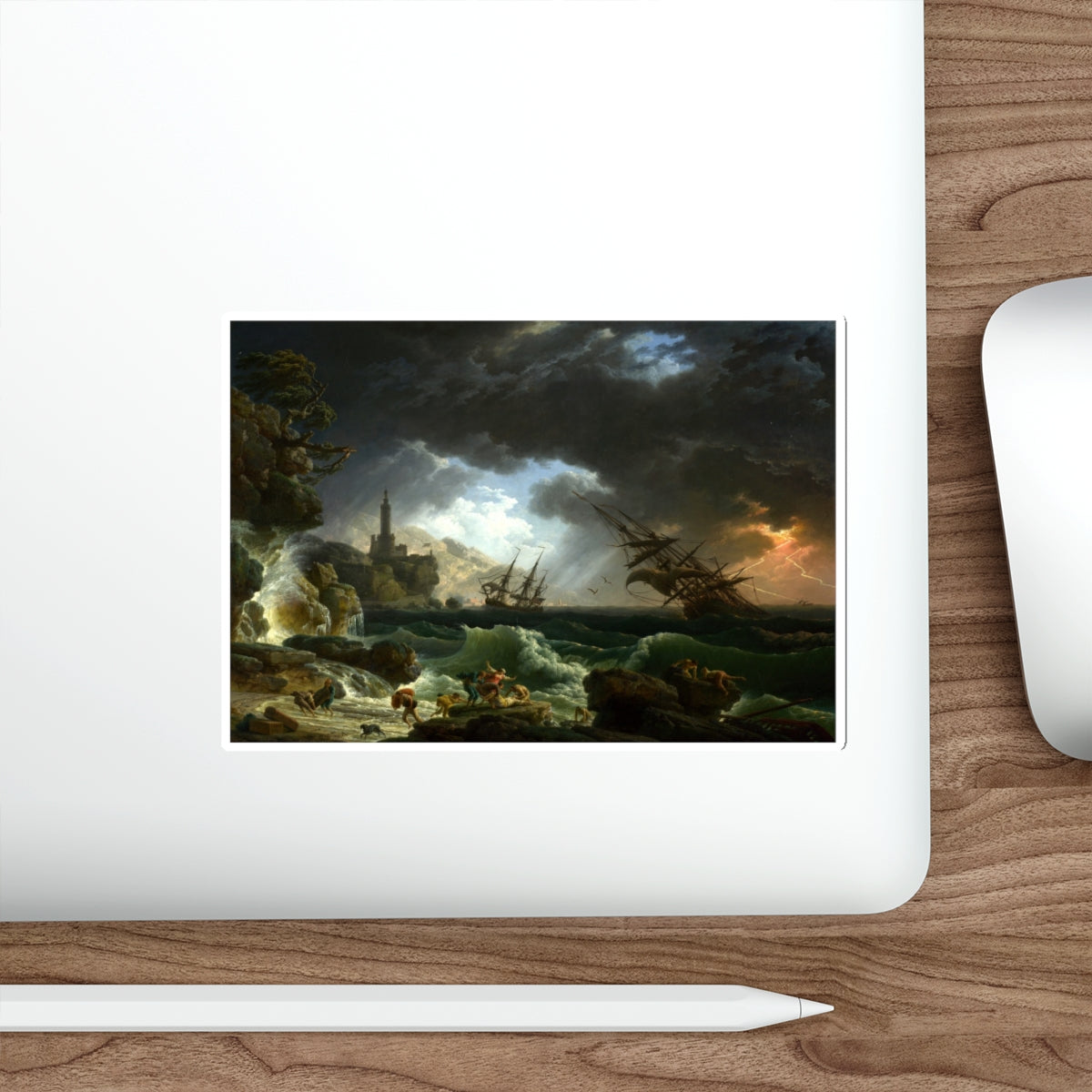 VERNET, Claude-Joseph - A Shipwreck in Stormy Seas (Artwork) STICKER Vinyl Die-Cut Decal-The Sticker Space