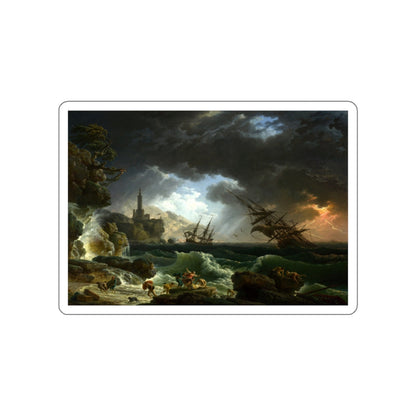 VERNET, Claude-Joseph - A Shipwreck in Stormy Seas (Artwork) STICKER Vinyl Die-Cut Decal-White-The Sticker Space