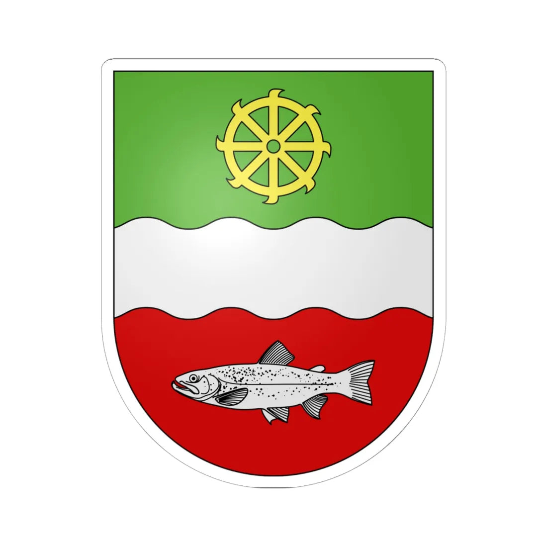 Vernier-coat of arms (Switzerland) (Coat of Arms) STICKER Vinyl Kiss-Cut Decal 6 Inch White - The Sticker Space